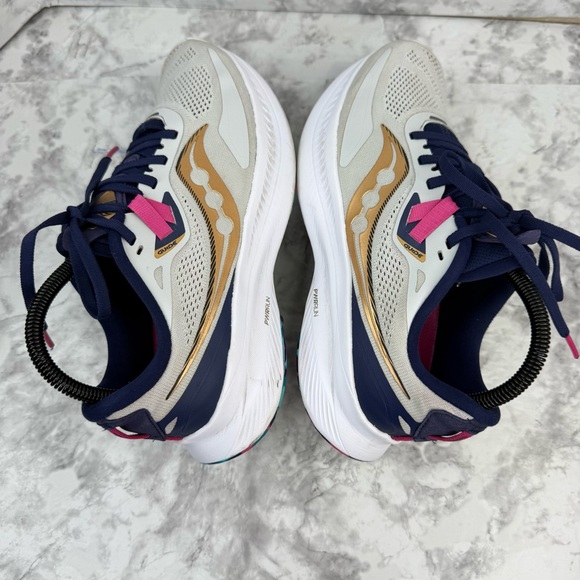 SAUCONY Guide 15 Women’s Sz 8.5 Gray Blue Gold Running Athletics Training Shoes - Picture 6 of 12